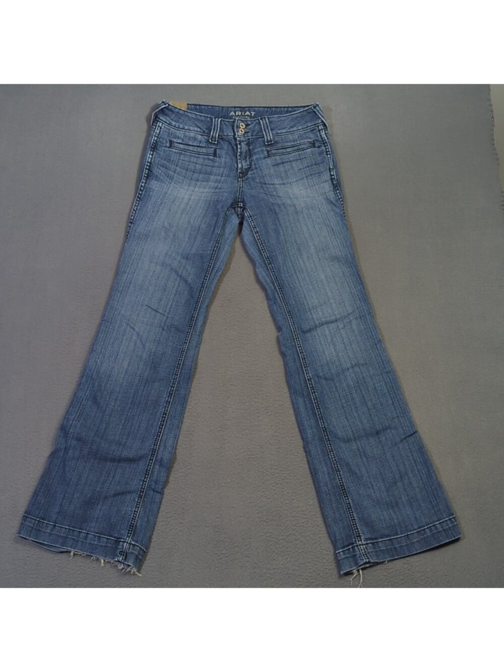 Ariat Jeans Women's 27R Blue Trouser Mid Rise Stretch Outseam Ella Wide Leg